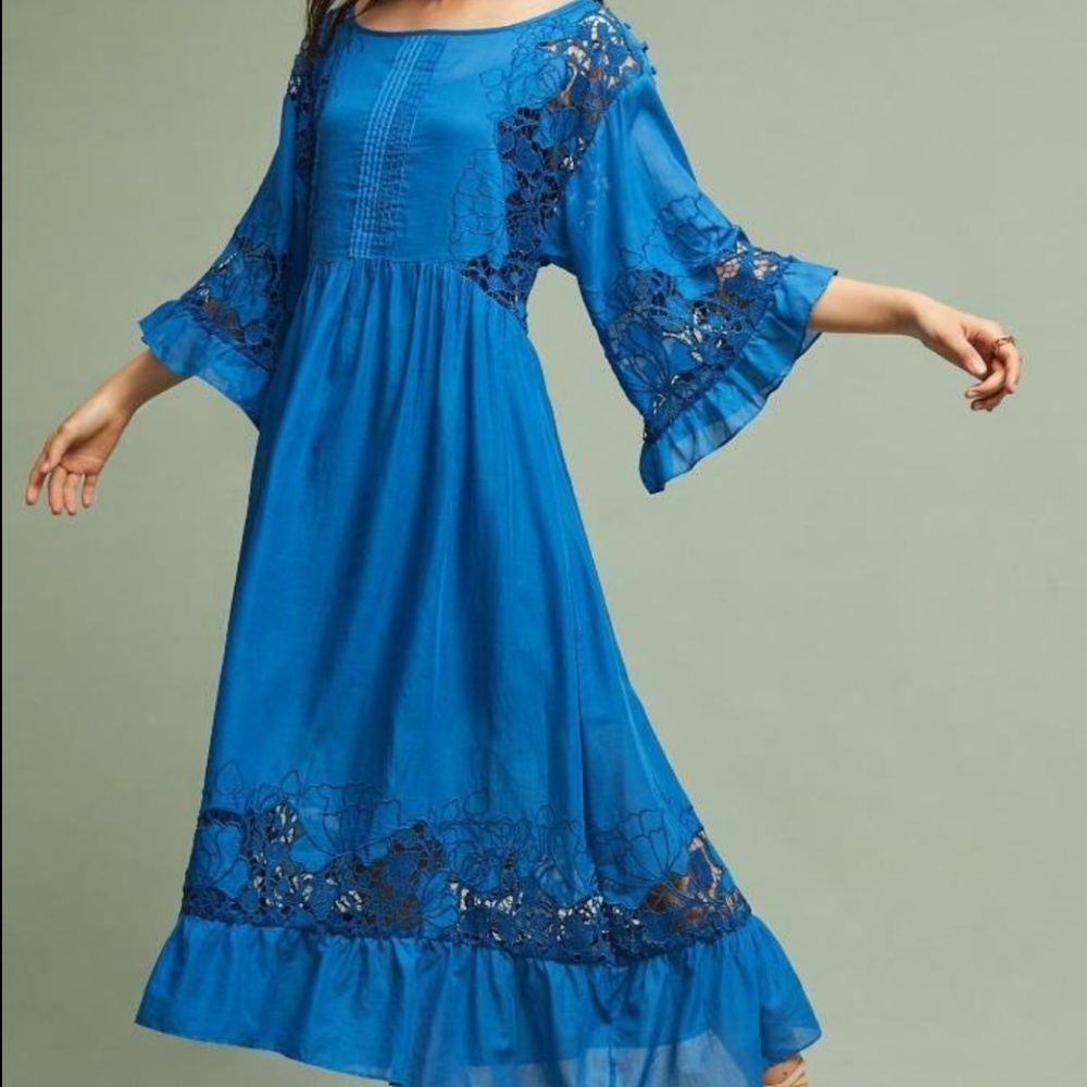 Blue Akemi + Kin Meadow Flutter Sleeve Lace Dress
